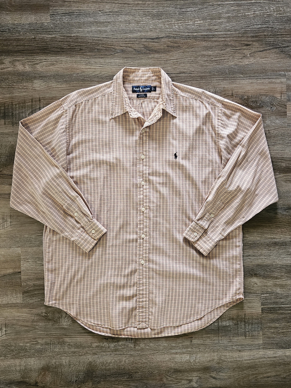 Vintage Polo Ralph Lauren Blake 100% Cotton Fall Colors Plaid Button-Up Shirt
